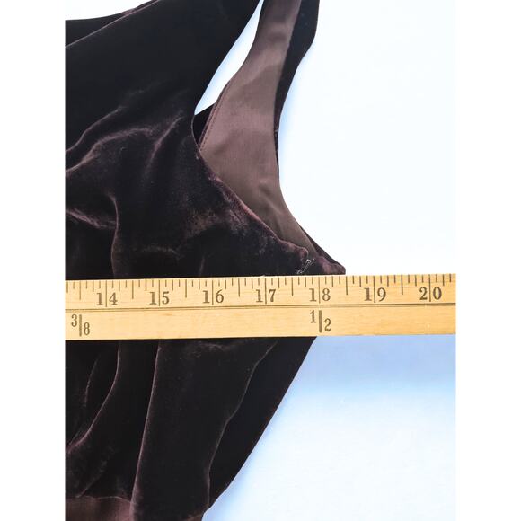 VNTG Y2K Regencycore Dress Velvet Brown Maxi Sz M Whimsigoth Bridgerton HOCO - Picture 7 of 9